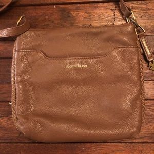 Lucky Brand Crossbody Bag Brown Leather Handbag Purse Key Chain